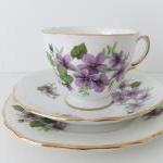 Royal Vale China Trio - Tea Cup, Saucer And Side..
