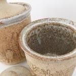 Set Of 2 Vintage Pottery Storage Jars With Birds,..