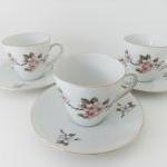 3 Vintage Coffee Cups And Saucers - Seltmann..